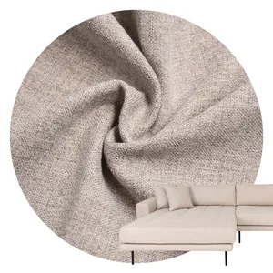 Tela de sofá textil para el hogar barata al por mayor, tela tipo Lino, tela tejida para tapicería de poliéster 100%/silla de sofá para sala de estar - Product Image 1