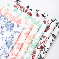 Papier d'emballage floral imperméable pour bouquets, motifs paysages romantiques et oiseaux, idéal pour cadeaux et fournitures de fleuristes - Vente en gros