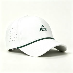 Gorra de Béisbol de 6 Paneles con Logotipo ACE Bordado Personalizado, Perforada y Transpirable, con Cuerda, 100% Poliéster, Unisex, para Deportes al Aire Libre - Product Image 3