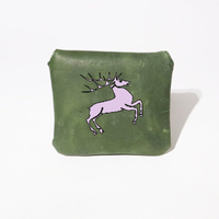 Couvre-chefs de club de golf à fermeture magnétique Maillet sur mesure en cuir OEM vert pour putter de golf
