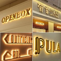 Lettres murales publicitaires 3D LED néon personnalisées en acier inoxydable rétroéclairées avec transformateur télécommandé pour bureau et mariage