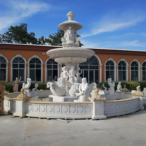 Gran jardín al aire libre Piedra Natural mármol blanco fuente de agua con figura estatua escultura - Product Image 1