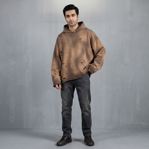 Poids lourds lavé à l'acide blanc Vintage lavage à l'acide sweat à capuche logo personnalisé Boxy Fit vierge en gros sweats à capuche surdimensionnés vêtements pour hommes - Product Image 1