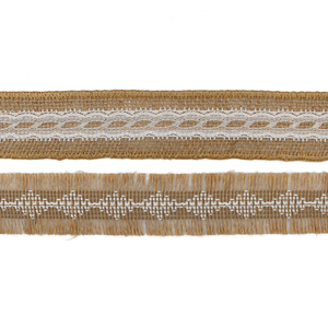 Viền ren thô thô bằng vải lanh, thiết kế thân thiện với môi trường, rộng 3,5cm - Product Image 6