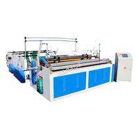 Ligne de production de papier toilette semi-automatique, machine complète de fabrication de papier toilette, machine de découpe et d'emballage de papier toilette