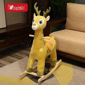 Cheval à <span class=keywords><strong>bascule</strong></span> en peluche <span class=keywords><strong>licorne</strong></span> <span class=keywords><strong>rose</strong></span> charmant sur base en bois - Cheval à <span class=keywords><strong>bascule</strong></span> magique pour enfants W16D179 - Product Image 2