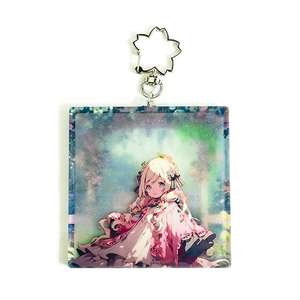 Llaveros de arena movediza de plástico acrílico llaveros Anime personalizado impreso líquido encantos dibujos animados brillo llaveros - Product Image 3