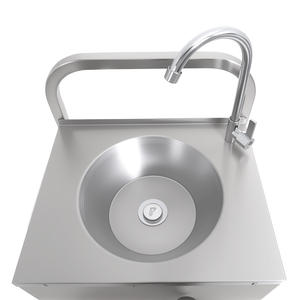 Remolque moderno con fregadero móvil para exteriores, fregaderos de pedestal de acero inoxidable con bomba de pie, autoportantes, pulidos, para estación de lavado de agua fría y caliente - Product Image 4