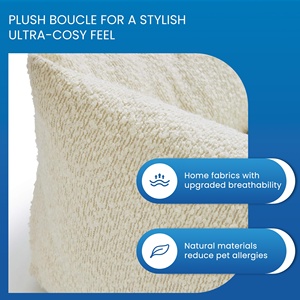 Cama grande para perros de alta calidad, cubierta extraíble rectangular única, patrón sólido, refuerzo cómodo, Boucle lavable para perros cómodos - Product Image 4