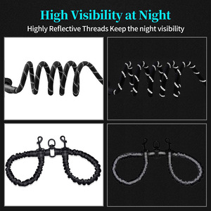 Adjustable Reflective Two Hook Pet Dog Dual <b>Double</b> <b>Ended</b> <b>Leads</b> No Tangles Coupler 360 Degree Swivel Anti-tangle <b>Double</b> Dog Leash - Product Image 6