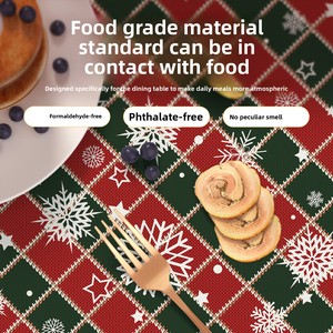 New Year Christmas Tablecloth Atmosphere Theme Red Plaid Style Long Strip Thanksgiving Party Decoration Table Cover - Product Image 3