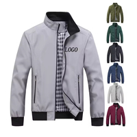 Veste bomber unisexe décontractée coréenne en toile 100 % polyester, style pilote, avec col zippé, pour l'automne – Tendance streetwear
