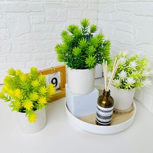 Colección Fuyu, Plantas Artificiales de Agujas de Pino, 20 cm, en Maceta de Plástico, Decoración para el Hogar, Uso Interior y Exterior - Product Image 4