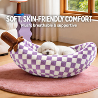 Lit pour animaux de compagnie en peluche douillet en forme de banane avec coussin amovible et lavable, canapé pour animaux de compagnie doux et respirant pour chiens et chats de petite à grande taille