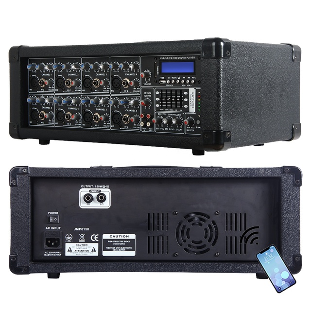 3000W Portable 8 Channel Professional Powered Karaoke Processor Studio Master Mixer DJ Amplifier Music Mixing Console for
