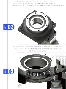 Réducteur de vitesse servo à arbre creux harmonique de haute précision, personnalisable ODM, plateforme rotative de 130 mm - Product Image 2