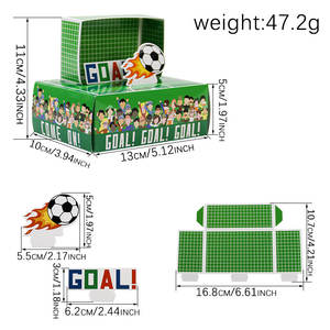 Boîtes en papier pour cadeaux et friandises sur le thème du football, boîtes pour bonbons, biscuits, en-cas, chips, pop-corn pour les fêtes sur le thème du football - Product Image 2