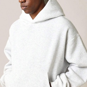 Conjunto de 2 Piezas OEM Extra Largo de Algodón Gris de Color Sólido: Sudadera Corta Casual Oversize y Pantalones Deportivos Anchos con Pliegues - Product Image 5