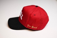 Sombreros de Material de tela personalizada de algodón rojo grande, gorras deportivas de 5 paneles, gorra ajustable de béisbol con bordado de verano neutro para hombre y mujer