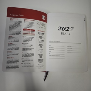 Agenda en cuir personnalisé 2027 avec logo <span class=keywords><strong>Zenith</strong></span> Bank en relief, planificateur d'entreprise, agenda quotidien - Product Image 4
