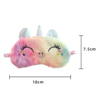 Masque de sommeil élastique en peluche, motif corne mignon, doux et moelleux, cache-yeux fantaisie animal amusant