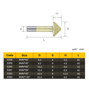Huhao đá khắc cắt nấm loại đá cẩm thạch phay cắt CNC Granite Router bit ngọc khắc bit với tráng - Product Image 6