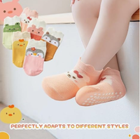 Chaussettes Bébé Personnalisées 2026 – Motif Animaux Mignons, Coton Antidérapant, Confortables et Respirantes, Chaussettes Courtes pour Bébé Printemps-Été