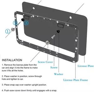 Marco de Matrícula de Cristal con Diamantes, Venta Caliente, Suministro para <span class=keywords><strong>Amazon</strong></span>, para el Mercado de EE. UU. y Canadá - Product Image 4