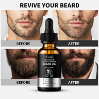 Huile de croissance de barbe à base de plantes, marque privée, avec hélichryse, romarin, vitamine E, nourrissante, anti-casse, pour une barbe épaisse et pleine pour hommes