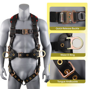 Амортизирующий страховочный пояс из полиэстера, система личной защиты от падения, прочность на разрыв 1500 кг, стальной D-образный кольцо, CE - Product Image 1