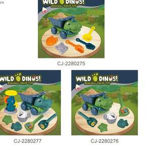 Enfants été jeu de plein air <span class=keywords><strong>sable</strong></span> jouant en plastique dessin animé coulissant dinosaure voiture à <span class=keywords><strong>benne</strong></span> basculante plage jouets camions - Product Image 6