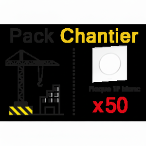 Lot de 50 plaques de couverture blanches pour les boîtiers d'instruments électroniques 1 sorties Pack de chantier carré - Product Image 1