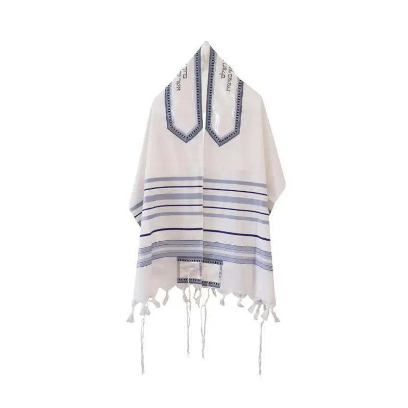 Pabrik grosir Messianic Tallit syal dengan tas Talitnia akrilik talit wol imitasi doa syal untuk Kristen