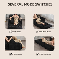 Canapé-Lit Pliant Moderne en Tissu, Chaise Convertible avec Support Dorsal, Lit d'Appoint Portable et Confortable pour Salon