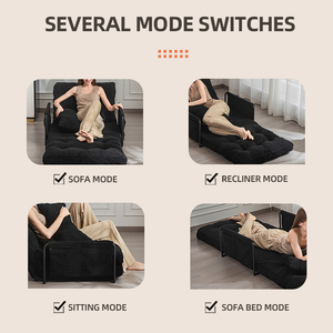 Ghế <span class=keywords><strong>sofa</strong></span> giường gấp hiện đại bằng vải, có tựa lưng, giường gấp di động, ghế <span class=keywords><strong>sofa</strong></span> thư giãn thoải mái cho phòng khách - Product Image 2