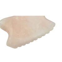 Outil de massage pour peigne Gua Sha en quartz rose-Planche Gua Sha à bord unique pour SPA et thérapie d'acupuncture