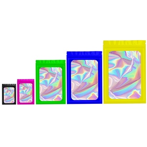 Borsa con chiusura a Zip a prova di odore stampata personalizzata all'ingrosso Stand Up Pouch sacchetti di Mylar olografici fustellati 3.5 g/libbra - Product Image 2