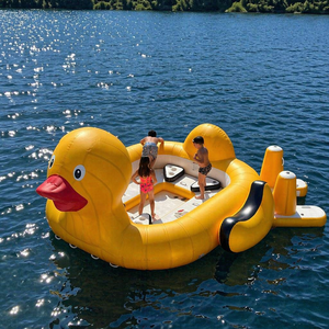 Plateforme flottante gonflable pour piscine, océan, lac, île flottante tropicale Tahiti pour 6 personnes / Lit d'air gonflable pour fête - Product Image 1