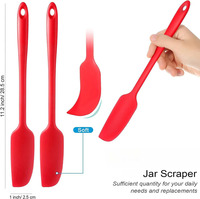 Spatule à pot en silicone antiadhésive Grattoir en caoutchouc à long manche Spatule résistante à la chaleur Grattoir en silicone pour bocaux