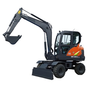 Mini-excavatrice sur roues DX60W 5,7 tonnes, norme chinoise <span class=keywords><strong>Stage</strong></span> IV, godet de 0,18 m³, compatible avec plusieurs accessoires (brise-roche, grappin) - Product Image 1