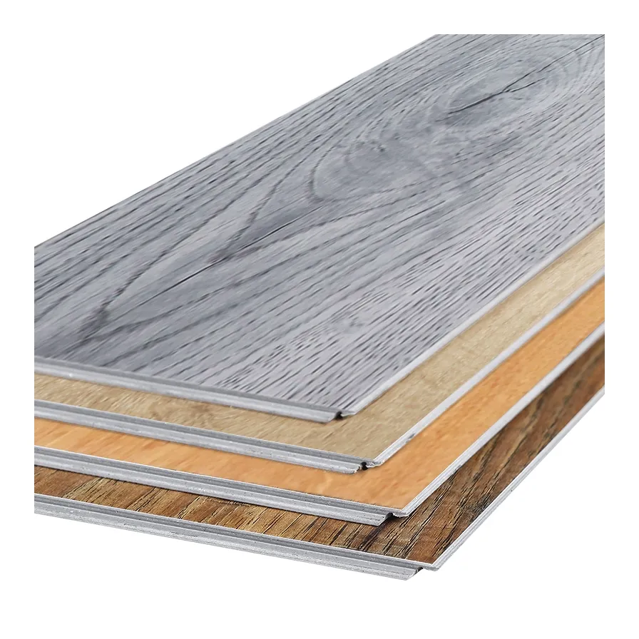 Wood Grain Bathroom 4.5-8mm Hybrid Rigid Core Vinyl Pvc Tiles SPC Flooring Click For Decorate