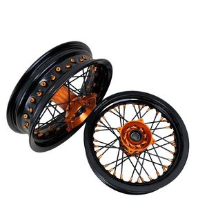 <span class=keywords><strong>Roue</strong></span> avant à rayons en aluminium CNC 122,5/123,0 pouces, couleur personnalisée, compatible avec les motos de course Supermoto <span class=keywords><strong>Supermotard</strong></span> 85cc, <span class=keywords><strong>roue</strong></span> de performance - Product Image 3