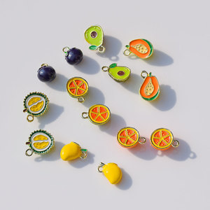 Pendentif de la série Dripping Sweet Fruit en alliage de zinc, composants de bijoux DIY pour boucles d'oreilles, bracelets et colliers - Product Image 1