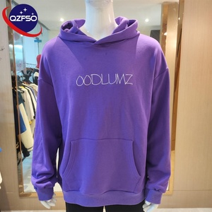 QZFSO fabricants de vêtements 400 Gsm personnalisé coton graphique sérigraphie en détresse lavage à l'acide surdimensionné broderie sweats à capuche hommes - Product Image 2