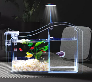 <span class=keywords><strong>Aquarium</strong></span> de bureau JSD en verre ultra-clair incurvé, <span class=keywords><strong>aquarium</strong></span> pour betta en forme de cœur, <span class=keywords><strong>aquarium</strong></span> sans bordure, petit <span class=keywords><strong>aquarium</strong></span> nano pour la décoration de bureau - Product Image 4