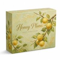 Op maat gemaakte bedrukte stevige geschenkverpakking voor honingpruimen, vers fruit, olieverfschilderijen, deksel en bodemdoos, groothandel OEM