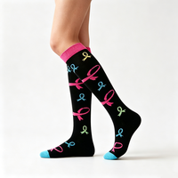 Chaussettes de compression personnalisées à motifs imprimés pour soulager la douleur, 15-20 mmHg, multi-motifs, hauteur genou, pour varices, toutes saisons