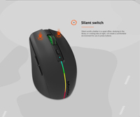Mouse Meetion BTM002 Hitam Portabel Tanpa Kabel 2.4G Rgb Mouse Nirkabel Senyap untuk Laptop Komputer