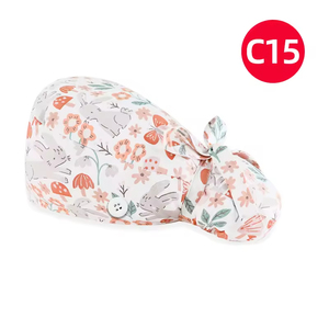 หมวกสครับผ้าซาตินเนื้อแน่นพิมพ์ลายการ์ตูนพร้อมกระดุม หมวก<span class=keywords><strong>พยาบาล</strong></span> หมวกแพทย์ ระบายอากาศได้ดี - Product Image 3