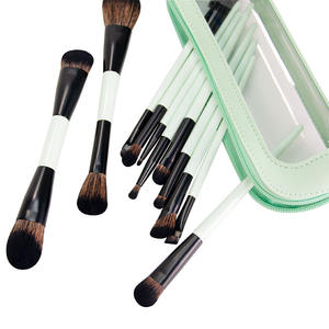 مجموعة فرش مكياج خضراء نباتية بمقبض خشبي بسعر المصنع المباشر وجودة عالية مع إمكانية تخصيص الشعار لمجموعة أدوات التجميل - Product Image 5